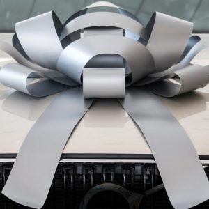 30 Inch Giant Silver Magnetic Car Bow