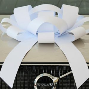 giant white car bow
