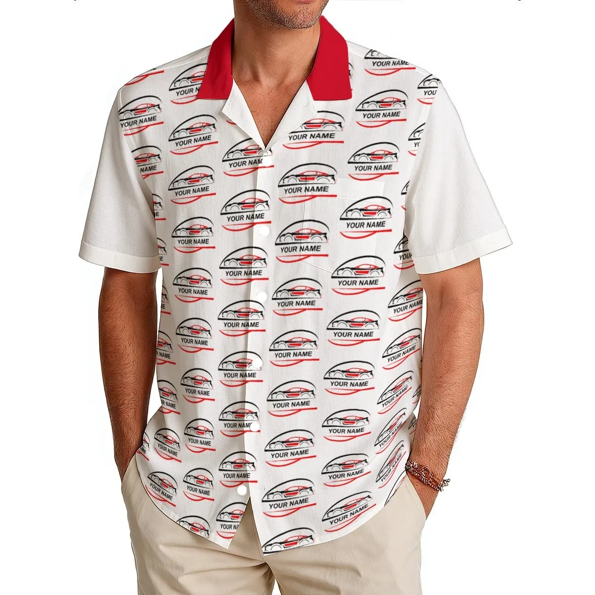 Men's Hawaiian Shirt With Pocket