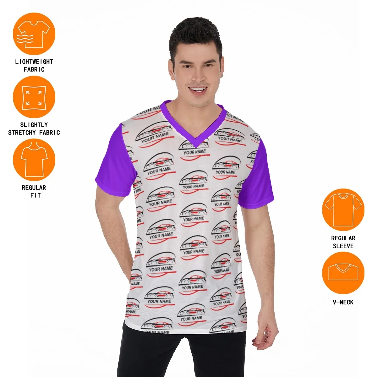 V-Neck Short Sleeve T-Shirt - Image 3