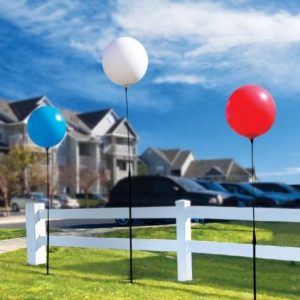 Permanent Outdoor Vinyl Balloon Short Pole Kit With Ground Spike