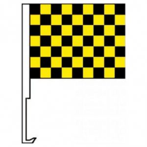Car Window Checkered Clip On Flag