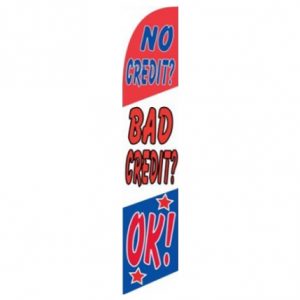 No Credit Bad Credit OK Feather Flag