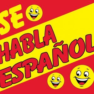 SE HABLA ESPAÑOL Clip On Window Flag