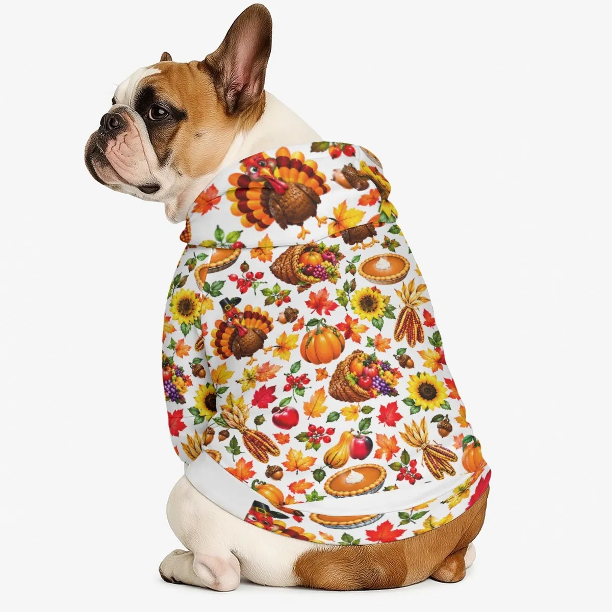 Thanksgiving Design Hooded Sweatshirt For Large Dogs - Image 2