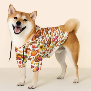 Thanksgiving Design Hooded Sweatshirt For Large Dogs