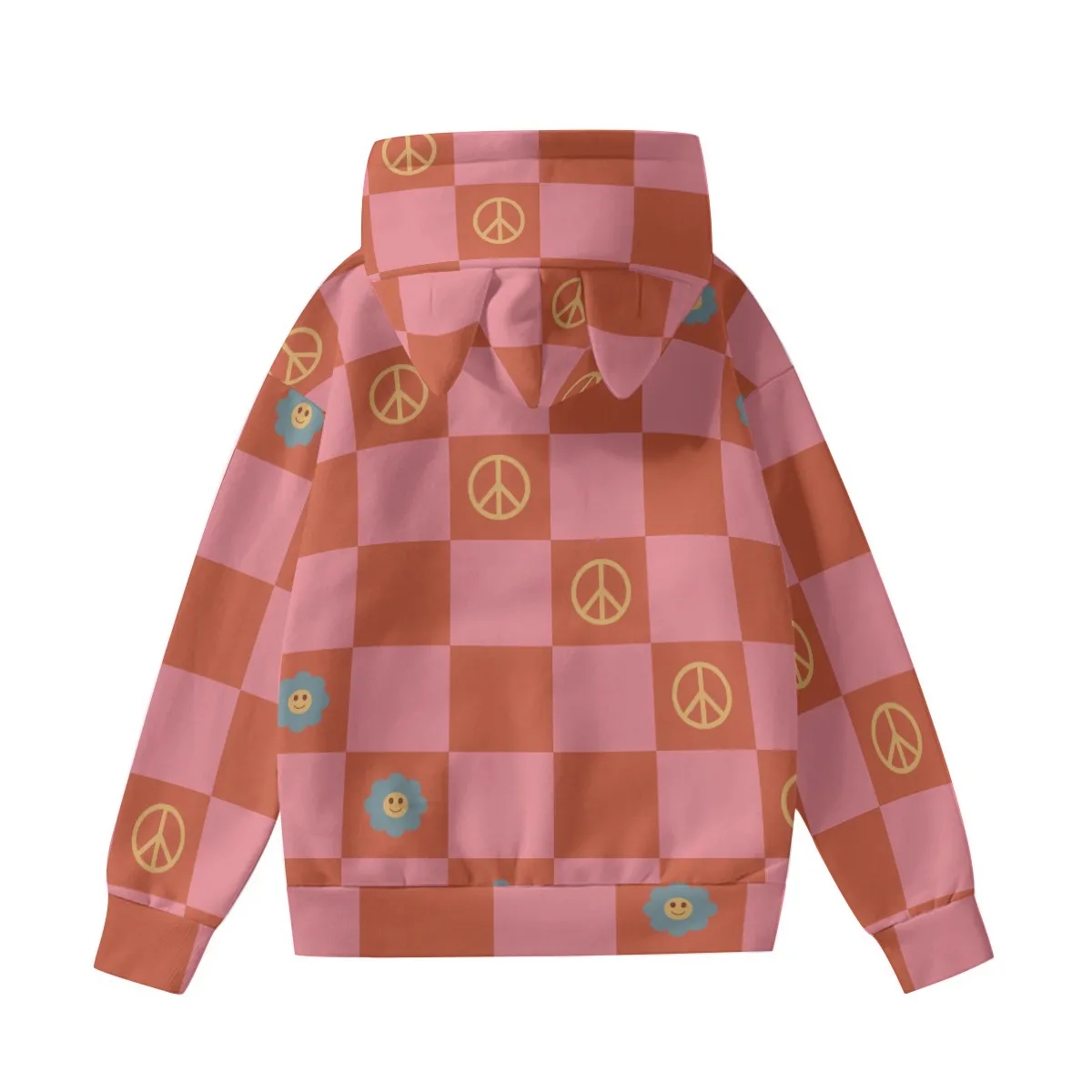 Peace Sign Design Hoodie For Women - Image 3