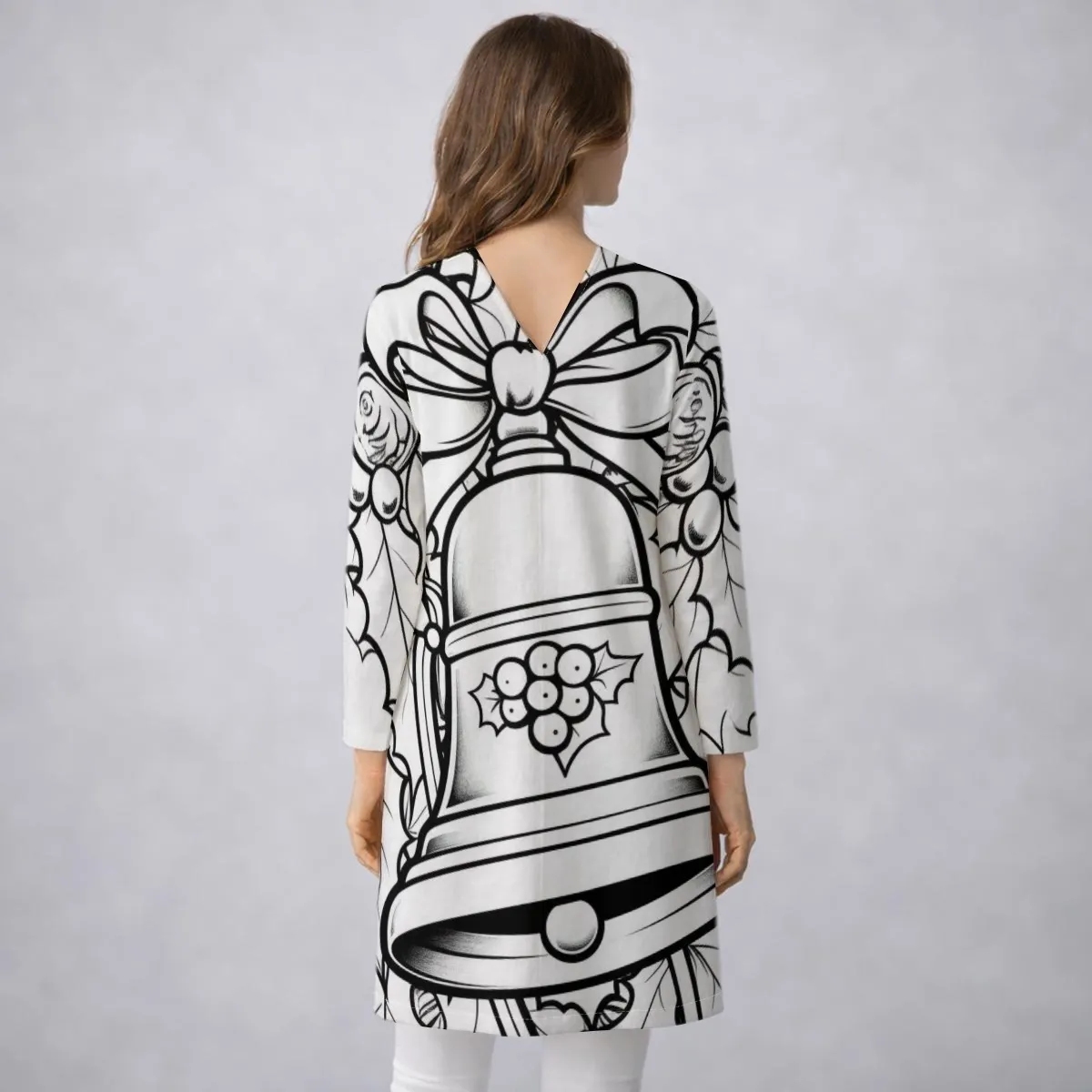 Women's Christmas Mid Length Cotton Blend Coat - Image 2