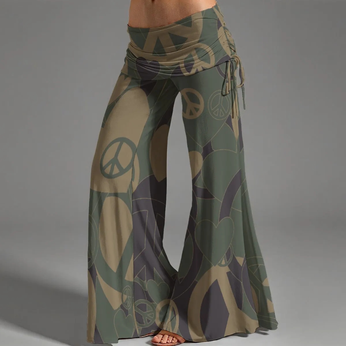 Peace Sign Design Women's Wide Leg Pants