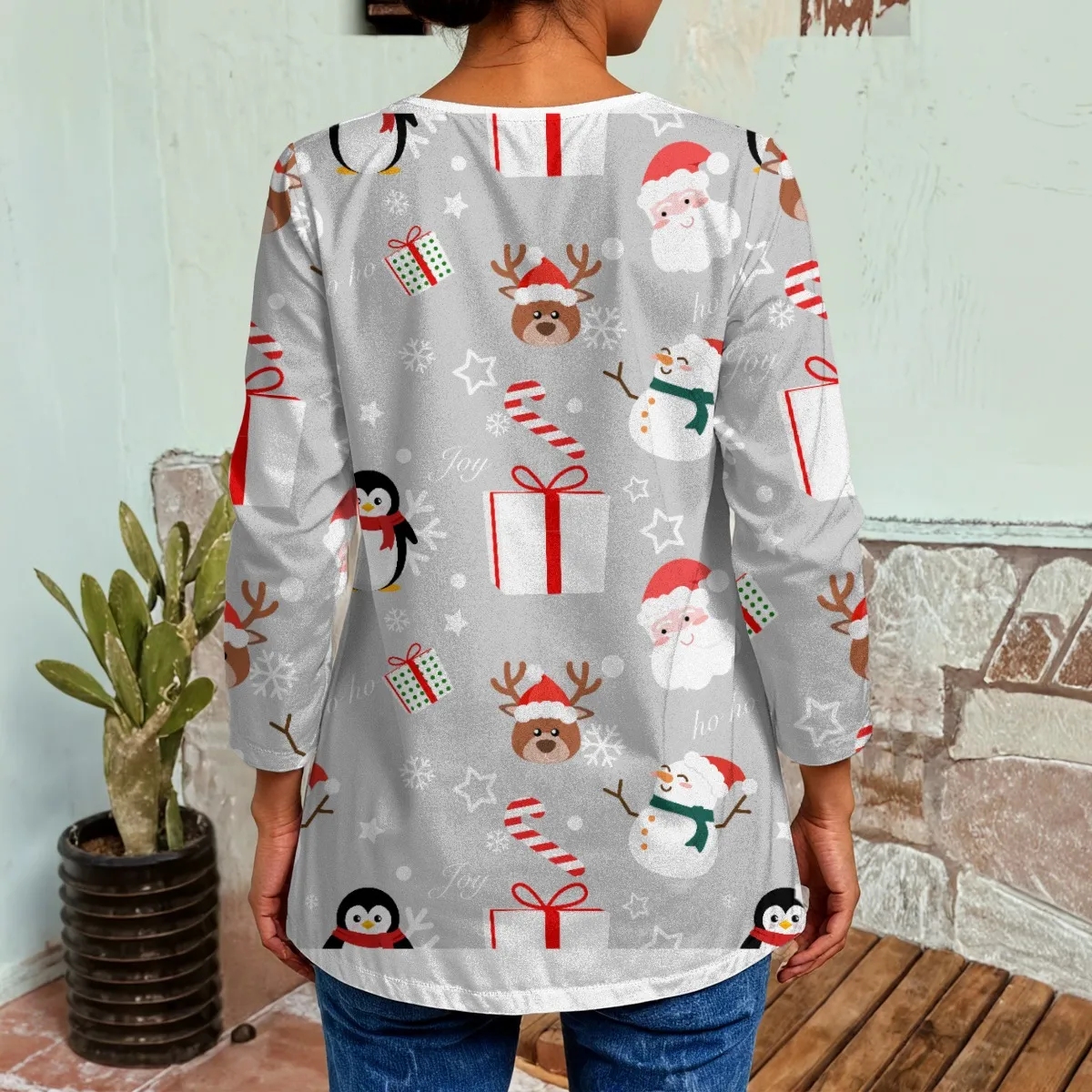Women's Christmas Faux Sweater Cardigan - Image 2