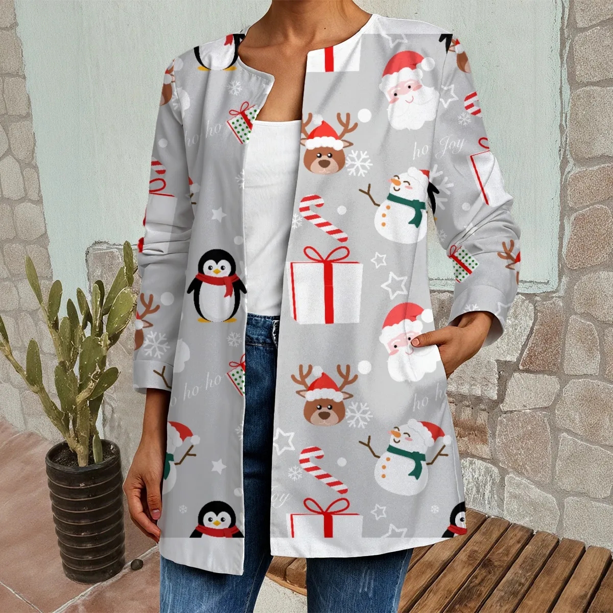 Women's Christmas Faux Sweater Cardigan
